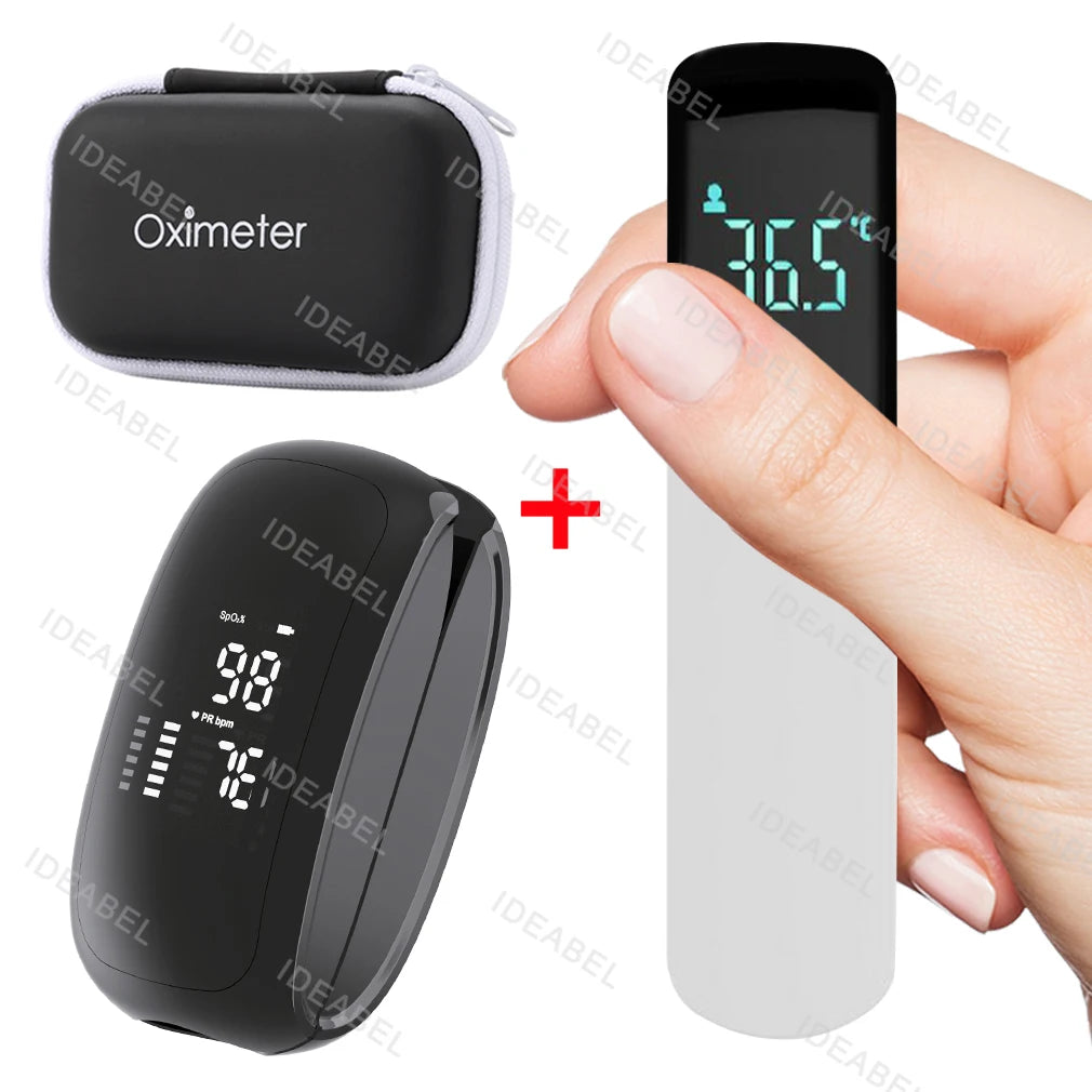 Rechargeable Medical Oximeter Strap Lanyard Fingertip Pulse Oximeter Blood Oxygen Saturation Monitor Digital LED Display Child