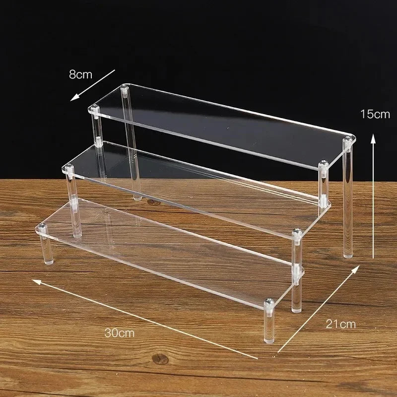 1-5 Tier Iridescent Acrylic Display Risers Stand Shelf for Figures Collectibles Cupcakes Perfumes Jewel Decorating & Organizing