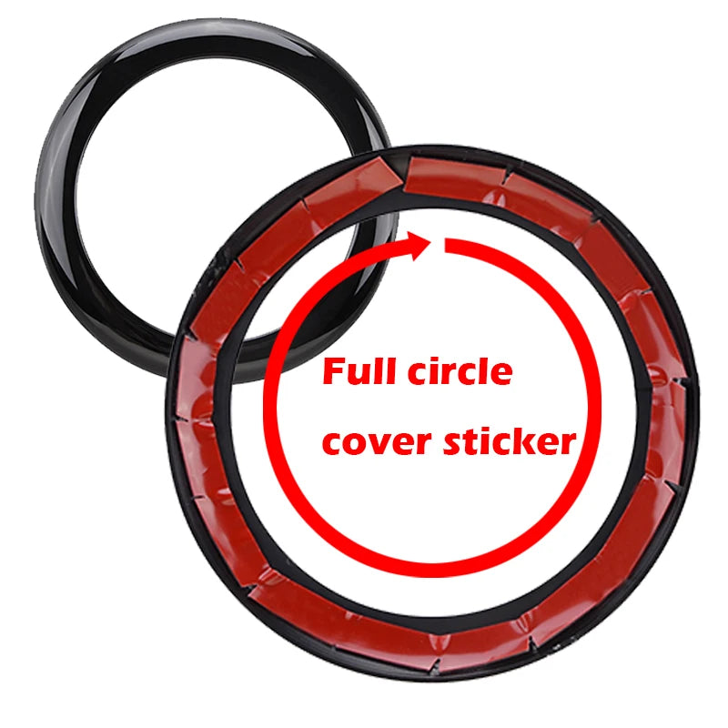 Rear Badge Ring Car Logo Cover For BMW 1 Series F20 F21 2011-2019 Black/Carbon Pattern Frame Sticker Car Decoration Accessories