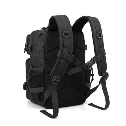 26L Tactical Travel Backpack for Men with Dual Cup Holders, MOLLE Outdoor Hiking Rucksack for Fitness Gym, Camping & Daily Commute