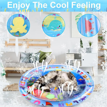 Inflatable Pet Water Play Mat – Ocean Theme Sensory Toy