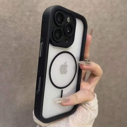 Luxury Matte For Magsafe Transparent Phone Case For iPhone 17 16 15 14 13 12 Pro Max 11 17 Pro 16 Plus Air Magnetic Bumper Cover
