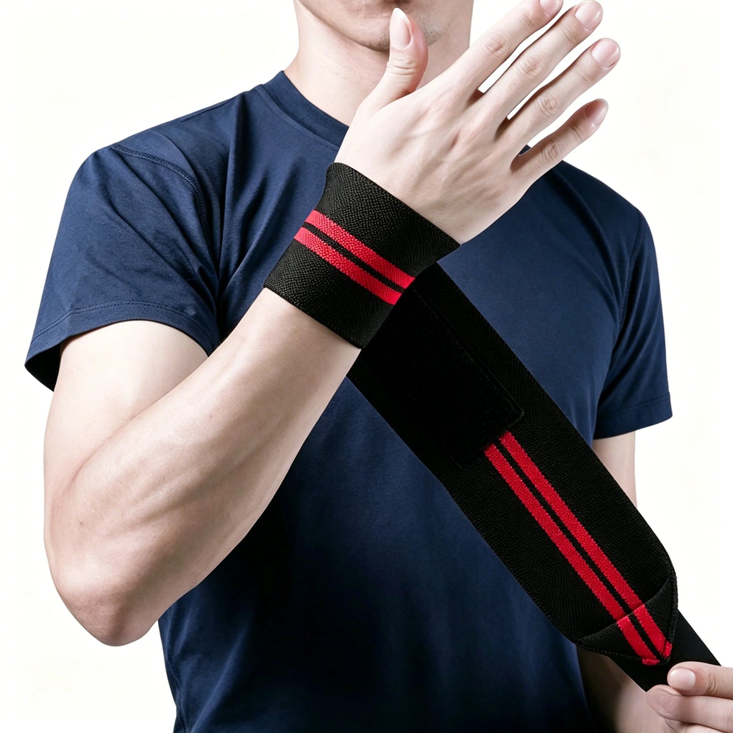 1Pair Adjustable Elastic Wrist Straps for Men And Women Powerlifting Weightlifting Bandages