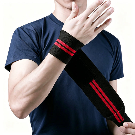 1Pair Adjustable Elastic Wrist Straps for Men And Women Powerlifting Weightlifting Bandages