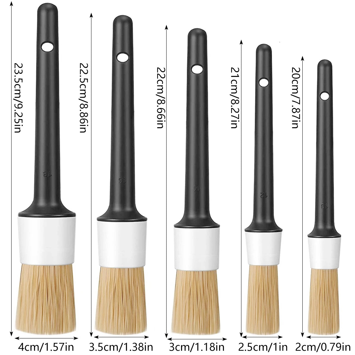 3/5PCS Car Detailing Brush Set Car Exterior Interior Boar Hair Bristle Brushes Dashboard Air Outlet Cleaning Brushes Tools