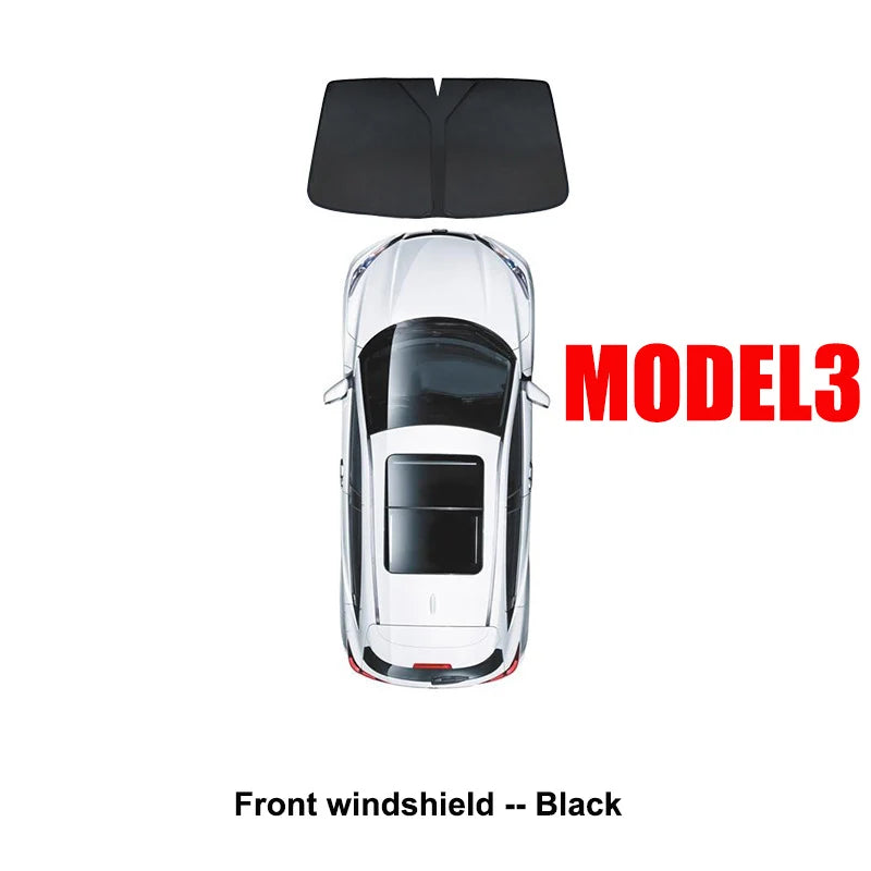 Sun Shade For Tesla Model Y Juniper 2025 Launch Model 3 Highland Sunshade Roof Nano Ice-Crystal Buckle Glass Skylight Cool Cover