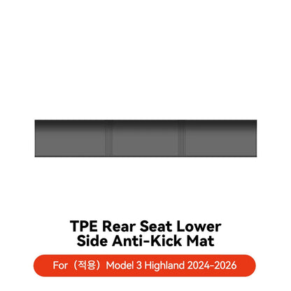 YZ For Tesla Model Y/3 Juniper 2021-2025 Rear Seat Lower Anti-kick Pad Protective Mat Electric Vehicle Protective Accessories
