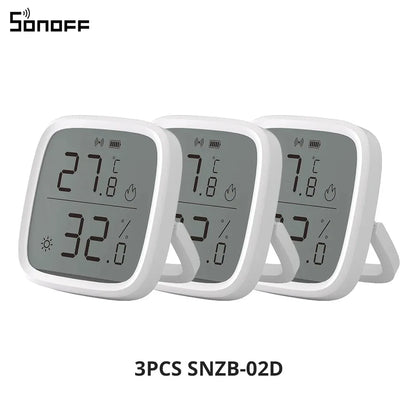 SONOFF SNZB 02D Zigbee Temperature Humidity Sensor SNZB-02D with LCD Screen for EWeLink SONOFF ZigBee Bridge Alexa Alice