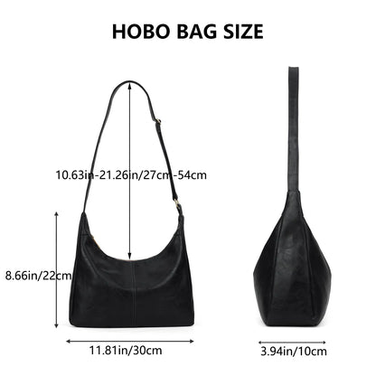 Hobo Shoulder Bags for Women Soft Vegan Leather Shoulder Handbag Versatile Large Capacity Tote Underarm Shoulder Bag Purses ﻿