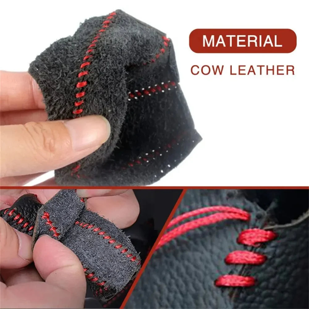 Handbrake Sleeve Genuine Leather Handbrake Grips For Mazda 6 Natural Leather Cover On The Handbrake Car Accessories Interior
