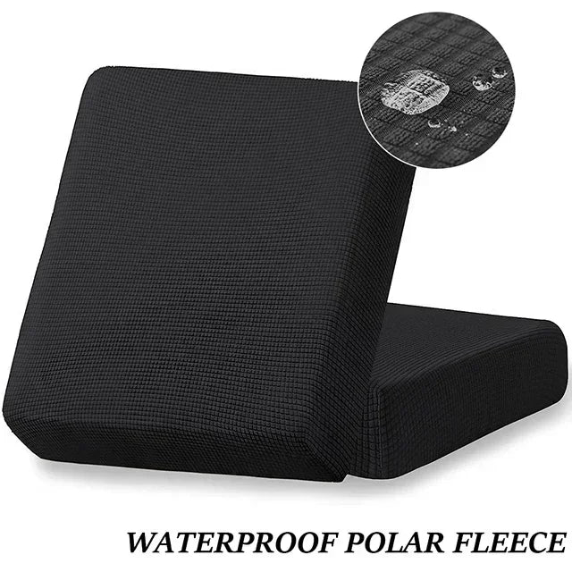 Waterproof Sofa Seat Cushion Cover Jacquard Polar Fleece Sofa Covers Elastic Removable Couch Cover Pets Kids Furniture Protector