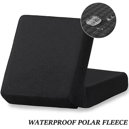 Waterproof Sofa Seat Cushion Cover Jacquard Polar Fleece Sofa Covers Elastic Removable Couch Cover Pets Kids Furniture Protector