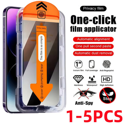 1-5PCS For iPhone17ProMax Privacy Screen Protector iPhone 16 Pro Max 11 15  17 Air 14 Plus 12 13 Mini XR Anti-Spy Tempered Glass