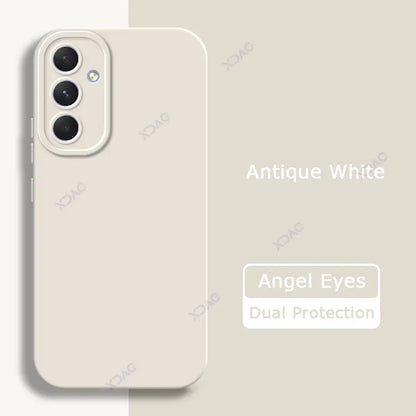 Luxury Angel Eyes Phone Case for Samsung Galaxy A54 5G Square Liquid Silicone Back Cover SamsungA54 360 Shockproof Fashion Coque