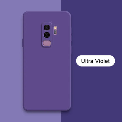 Square Liquid Silicone Back Cover for Samsung Galaxy S9 Plus Camera Protective Soft Shockproof Phone Case SamsungS9 S9Plus Funda