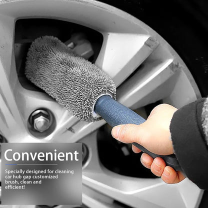 Microfiber Car Wheel & Tire Rim Cleaning Brush with Towel