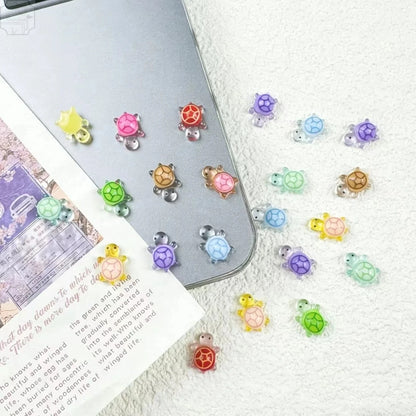 100Pcs Mini Resin Turtles Night Glow Turtle Figurines Multi-Function Glow in The Night Turtle Miniatures for Micro Landscaping