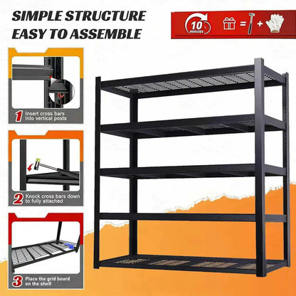 Nnovaroom  72" Adjustable Metal Double Layer Column Shelving, Commercial Grade Utility Rack for Warehouse, Basement, Kitchen