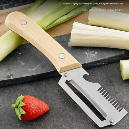 2026 New Ergonomic Paring Knife with Wood Handle Stainless Steel Vegetable Peeler 2-in-1 Fruit & Potato Peeler for Kitchen