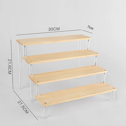 Clear Acrylic Display Stand For Anime Figures Cupcake Shelf Organizer Desserts Holder Jewels Display Risers Stand Perfume Stand