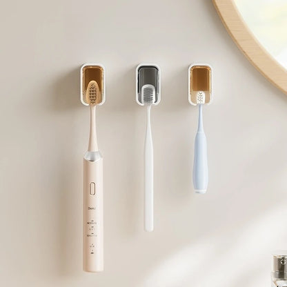 2/3/4PCS Toothbrush Holder Wall-mounted Punch-free Toothbrush Rack Dustproof Bathroom Electric Toothbrush Organizer