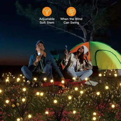 LED Solar Garden Lights Powered Firefly Lights Outdoor Waterproof Vibrant Garden Lights for Patio Pathway Christmas Decoration