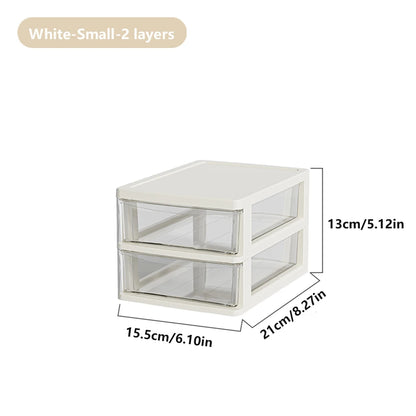 Clear Desktop Storage Box with Drawer Heightened Table Organizer Plastic Office storage cabinet  for Stationery cosmetics