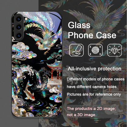 Stylish Tiger Dragon Marble Texture Printed Tempered Glass Phone Case for Samsung Galaxy S25 Ultra S24 S23 Plus S22 S21 FE Cover
