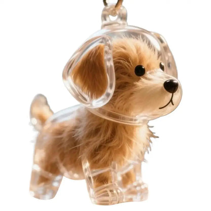 Clear Pet Hair Keychain Cute Dog Fur Keepsake Holder Creative Transparent Pet Hair Memorial Collection Pendant For Dog/Cat
