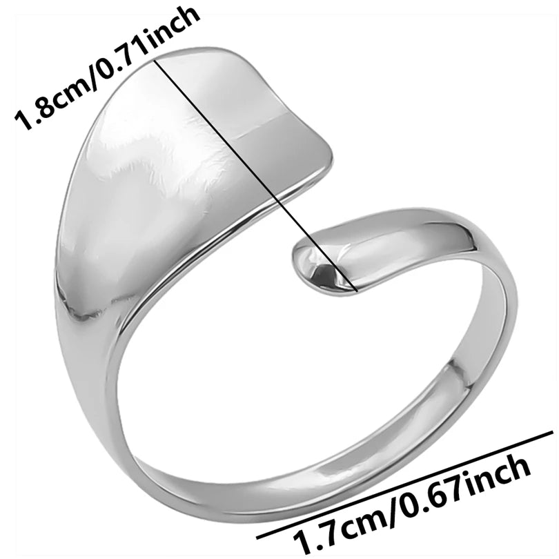 Stainless Steel Chunky Open Ring – Vintage Hollow Multi-Layer Design