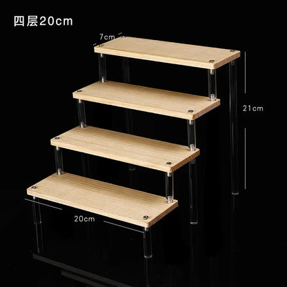 1-5 Tier Acrylic Display Stand,Clear Display Riser Rack for Cupcake,Perfume Doll Décor and Organizer Amiibo Funko POP Figures