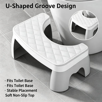 Slip Resistant Water-proof Potty Foot Stool Ergonomic Raised Footrest Stable Frame Household Washroom Auxiliary Tool Suitable Fo