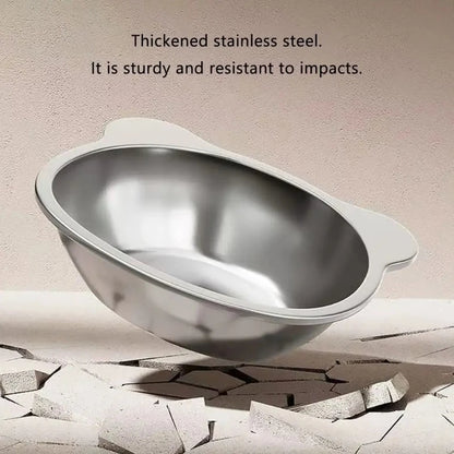 ‌304 Stainless Steel Raised Cat Bowl with 15° Elevated Design Tilted Neck Guard Healthy Feeding Shatterproof for Cats Puppies