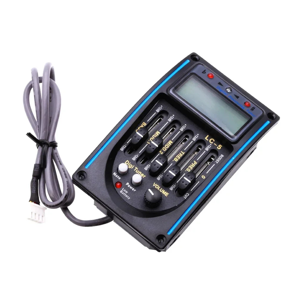 5 Band LC-5 with Micro Phone Acoustic Guitar pickup Guitar EQ Preamp EQ Equalizer Piezo Pickup Tuner LCD for Acoustic Guitar
