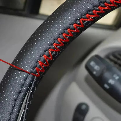 DIY Car Steering Wheel Cover Fiber Leather with Needle Braid on Steering Wheel SkidProof Car Styling Interior Accessorie
