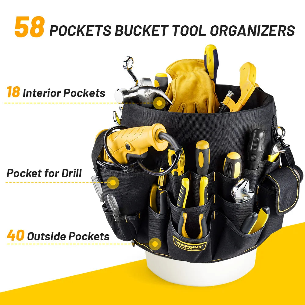 WINHUNT Hardware Tool Bucket Bag Multifunctional Repair Tool Bag Paint Bucket Bag Need To Work With Bucket Use