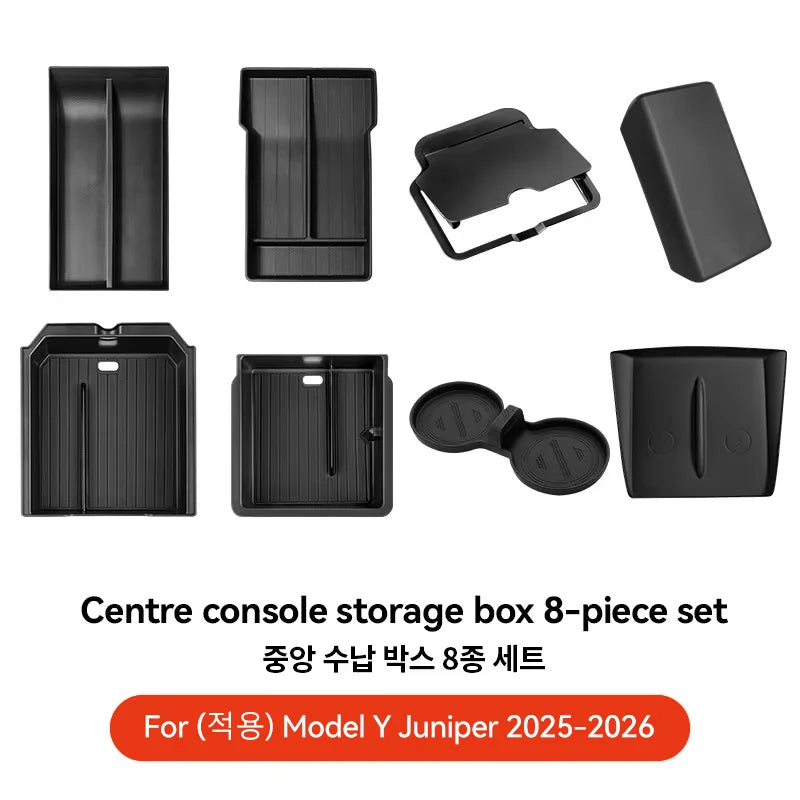 For Tesla Model 3/Y/YL Highland Juniper 2026 Center Armrest Hidden Storage Box Cup Holder Console Organizer Box Accessories