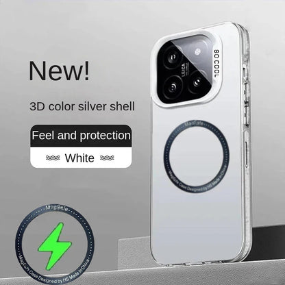 Luxury For Magsafe Wireless Charging Matte Frosted Case For Xiaomi 14 13 13T 14TPro Semi-Transparent Shockproof Protection Cover