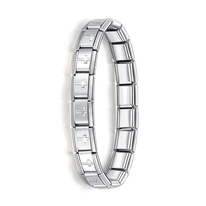 Hapiship Italian Elastic Charm Bracelet – 9mm Stainless Steel Fashion Bangle for Women & Men