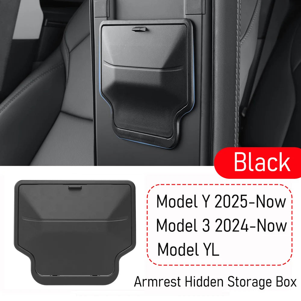 for 2025 2026 Tesla Model Y Juniper (Standard, Premium & Performance) Model YL Model 3 Center Console Armrest Hidden Storage Box