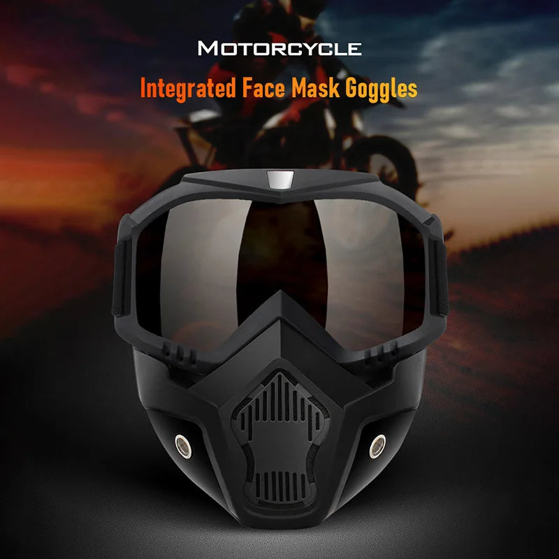 Motocross Goggles Outdoor Unisex Cycling Riding Skiing Windproof Goggles Eyewear With Detachable Mask Protection Motorcycle