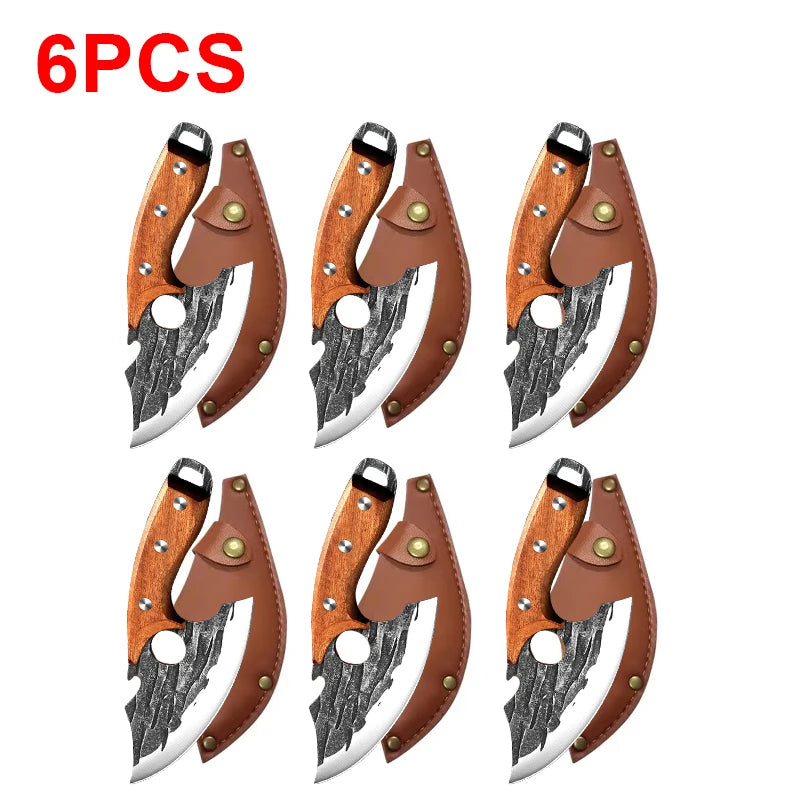 Multifunctional Knife Forged Kitchen Knife Stainless Steel Meat Cleaver Boning Knife with Bottle Opener Pocket With Knife Cover