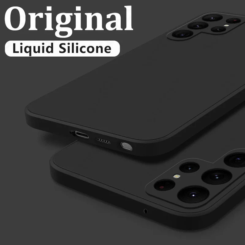 Case For Samsung Galaxy S26 S24 S23 S22 S25 Ultra S24 FE A57 A56 A55 A16 A17 5G S25 Edge Shockproof Liquid Silicone Phone Cover