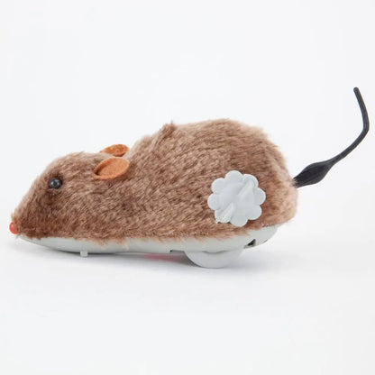 Wind-Up Plush Mouse Toy for Cats – Lifelike Running Rat