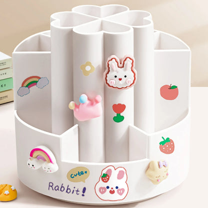 Rotating Pen Holder Desk Organizers Large Capacity Pen Storage Box Cosmetic Brush Organization Box Study Dormitory Accessories