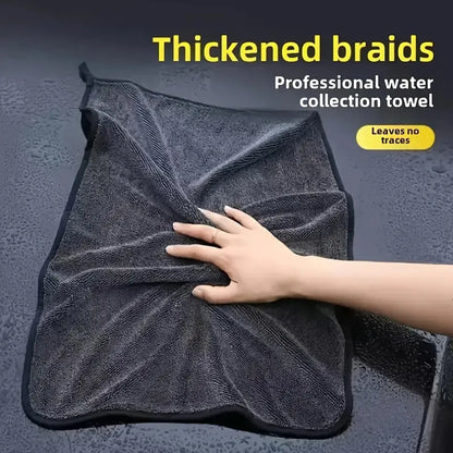 Dark gray car microfiber towel, oversized strong absorbent car wash cloth, high-efficiency cleaning wipe cloth