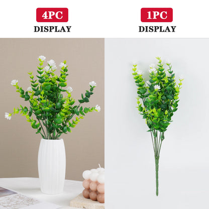 1/3 Bundle Artificial Flowers Outdoor Shrubs Plants UV Resistant Fake Flower Greenery for Office Kitchen Wedding Hotel Decor