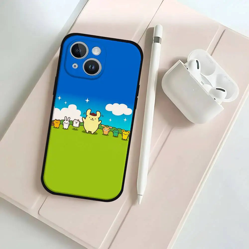 P-Pompompurins Black Phone Case That Fits For IPhone 17,16,15,11,13,14 Pro Max,Plus,X,Xr,Xs Max,13Mini