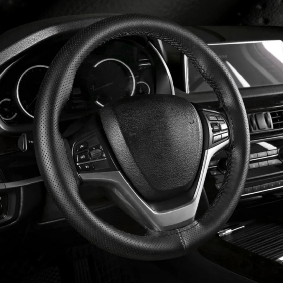 DIY Car Steering Wheel Cover Fiber Leather with Needle Braid on Steering Wheel SkidProof Car Styling Interior Accessorie