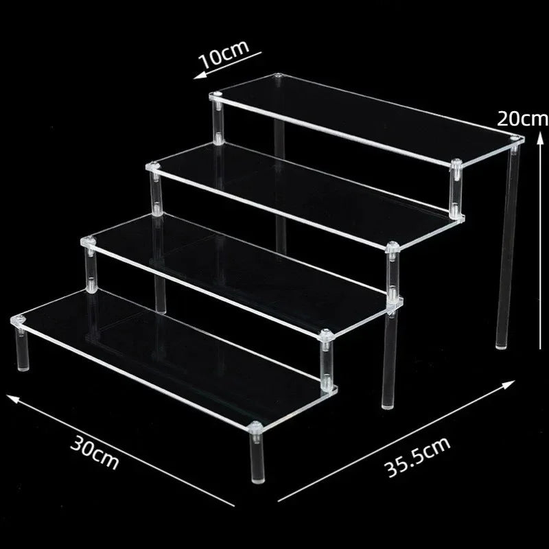 1-5 Tier Iridescent Acrylic Display Risers Stand Shelf for Figures Collectibles Cupcakes Perfumes Jewel Decorating & Organizing
